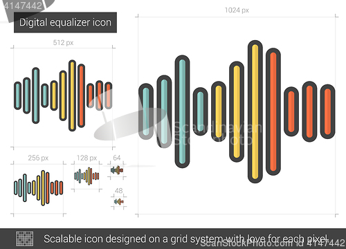 Image of Digital equalizer line icon.