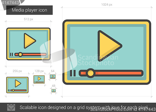 Image of Media player line icon.