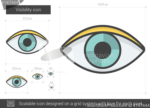 Image of Visibility line icon.