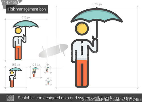 Image of Risk managment line icon.