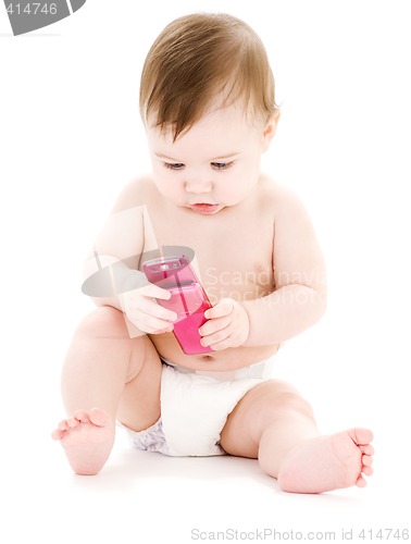 Image of baby with cell phone