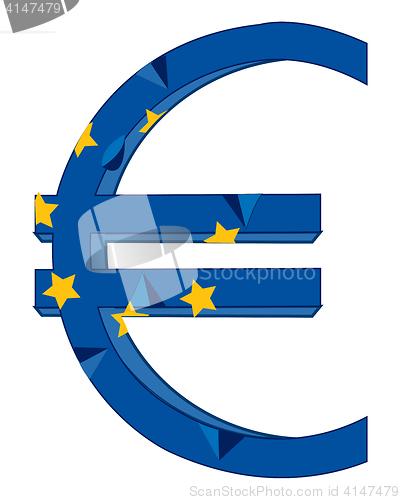 Image of Sign euro and flag