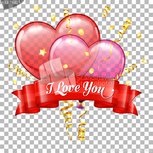 Image of Valentines Day with Hearts Balloons