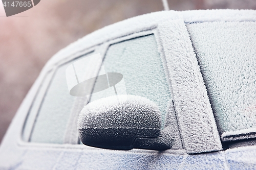 Image of Car covered by icing