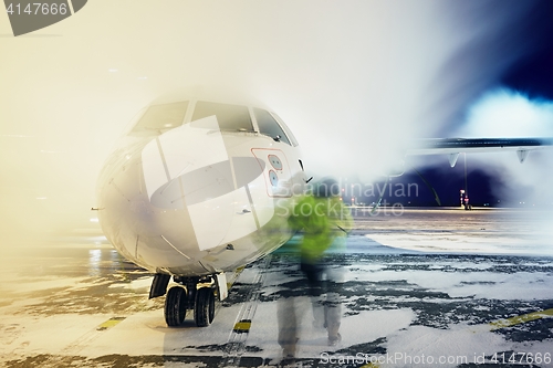 Image of Deicing of the airplane