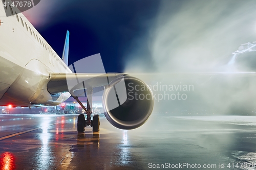 Image of Deicing of the airplane