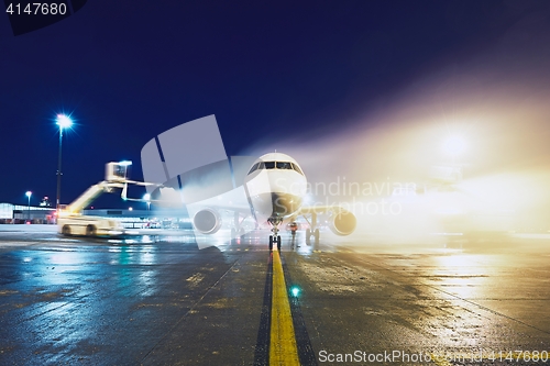 Image of Deicing of the airplane