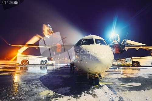 Image of Deicing of the airplane