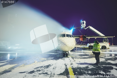 Image of Deicing of the airplane