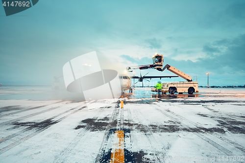 Image of Deicing of the airplane