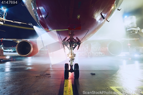 Image of Deicing of the airplane