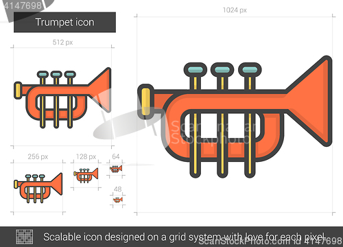 Image of Trumpet line icon.