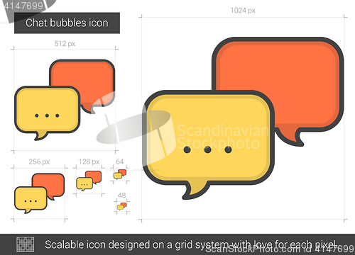 Image of Chat bubbles line icon.