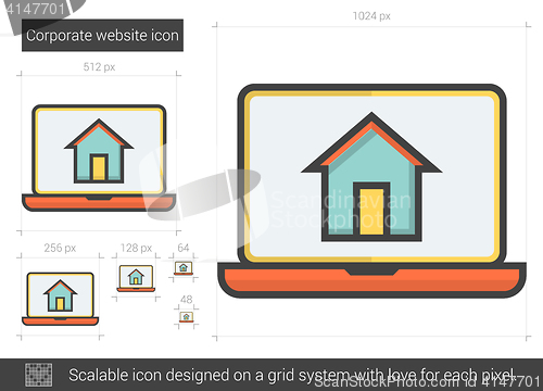 Image of Corporate website line icon.