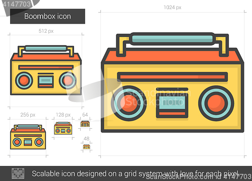 Image of Boombox line icon.