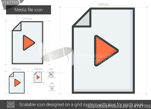 Image of Media file line icon.