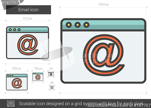 Image of Email line icon.