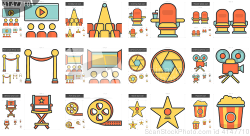 Image of Cinema line icon set.