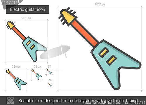 Image of Electric guitar line icon.