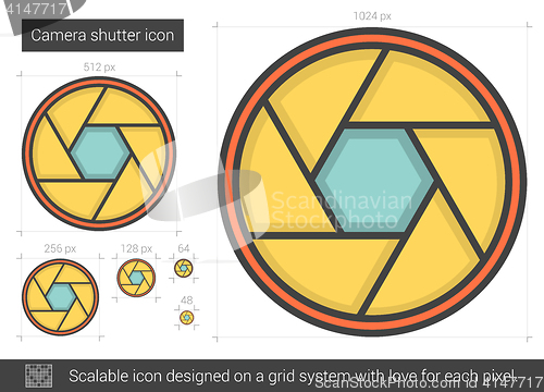 Image of Camera shutter line icon.