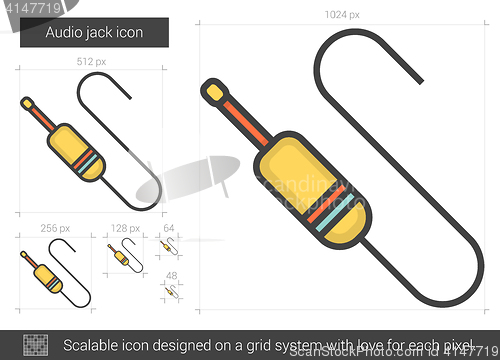 Image of Audio jack line icon.