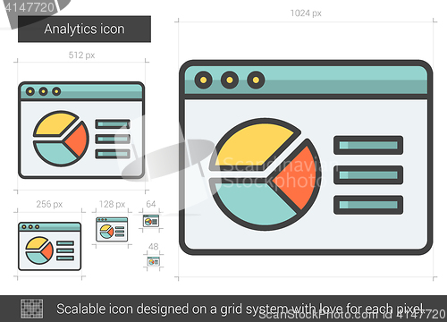 Image of Analytics line icon.