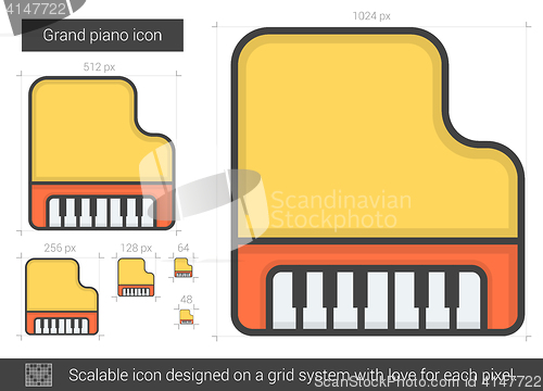 Image of Grand piano line icon.