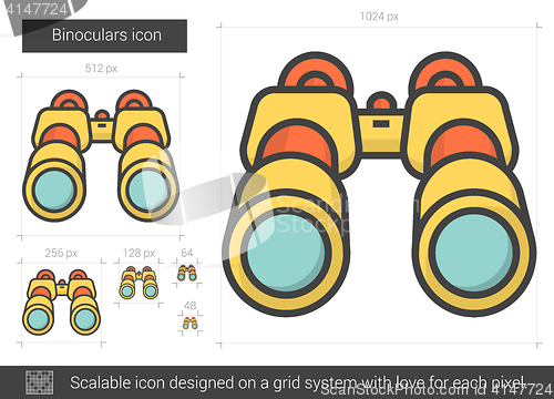 Image of Binoculars line icon.