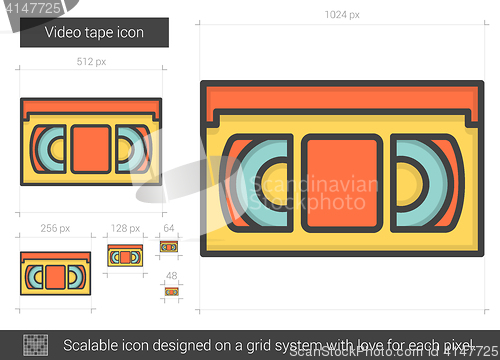 Image of Video tape line icon.