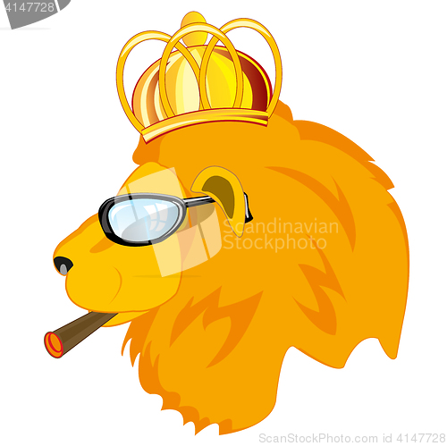 Image of Lion in corona and spectacles