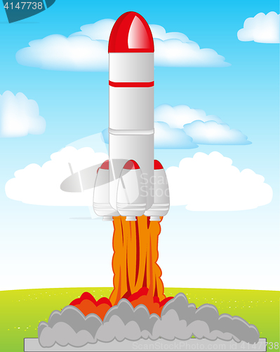 Image of Start the rocket in cosmos