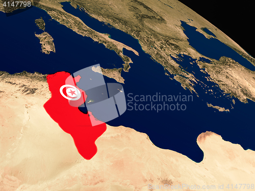 Image of Flag of Tunisia from space