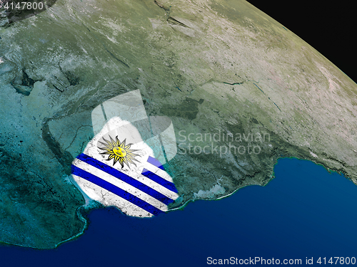Image of Flag of Uruguay from space