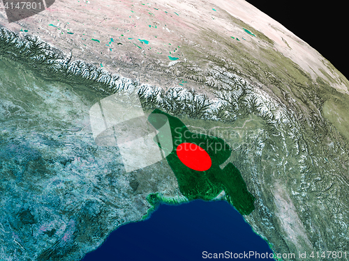 Image of Flag of Bangladesh from space