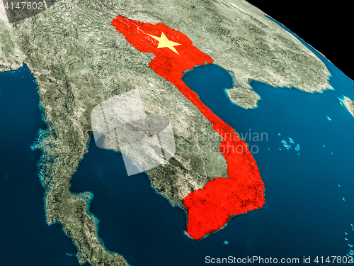 Image of Flag of Vietnam from space