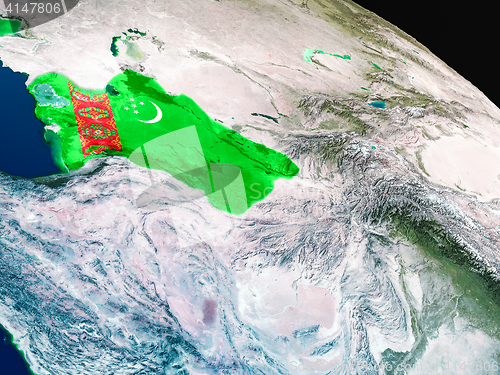 Image of Flag of Turkmenistan from space