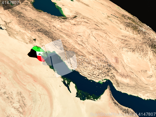 Image of Flag of Kuwait from space