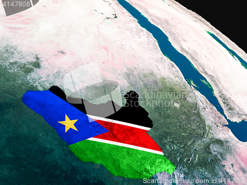 Image of Flag of South Sudan from space