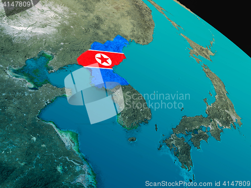 Image of Flag of North Korea from space