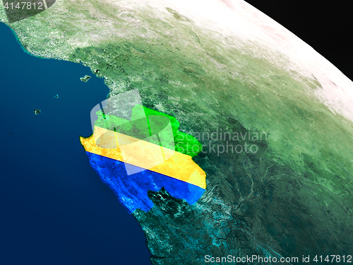 Image of Flag of Gabon from space