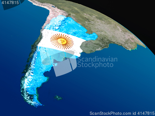 Image of Flag of Argentina from space