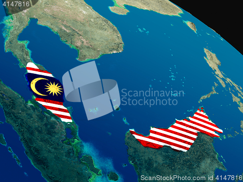 Image of Flag of Malaysia from space