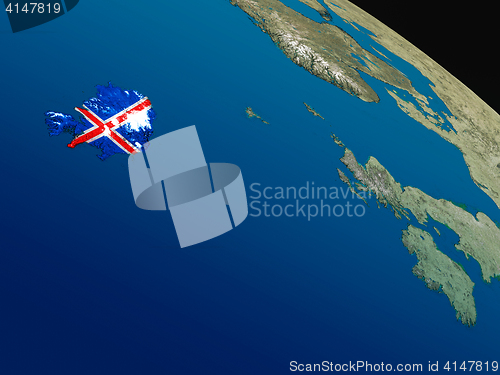 Image of Flag of Iceland from space