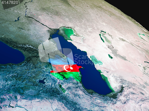 Image of Flag of Azerbaijan from space