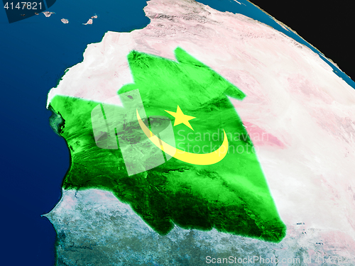 Image of Flag of Mauritania from space