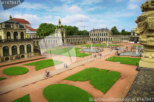 Image of DRESDEN, GERMANY – AUGUST 13, 2016: Tourists walk and visit Dr