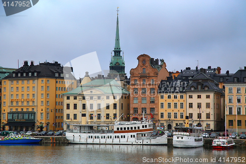 Image of STOCKHOLM, SWEDEN - AUGUST 20, 2016: View of Gamla Stan from bri