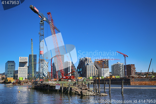 Image of OSLO, NORWAY – AUGUST 17, 2016: A construction site of Bjorvik