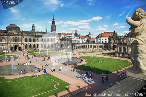 Image of DRESDEN, GERMANY – AUGUST 13, 2016: Tourists walk and visit Dr