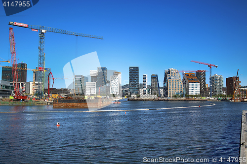 Image of OSLO, NORWAY – AUGUST 17, 2016: A construction site of Bjorvik